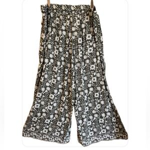 Max Studio London NWT Palazzo Pull On Wide Leg Elastic Waist Botanical Pants 2X